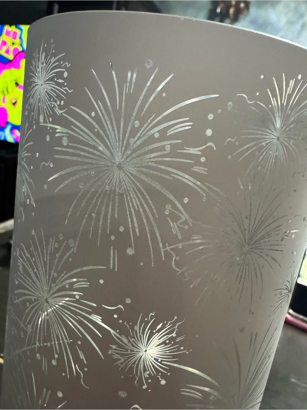 Source Unknown White Firework Pattern LED Party Lantern